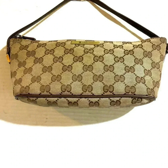 Gucci GG monogram boat pochette top handle neutral s canvas shoulder/  handbag - Picture 1 of 11
